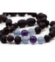 Amber teething bracelet - Gemstone - aquamarine gemstone